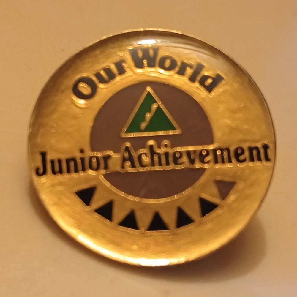 Our World Junior Achievement Gold Tone Lapel Pin … - image 2