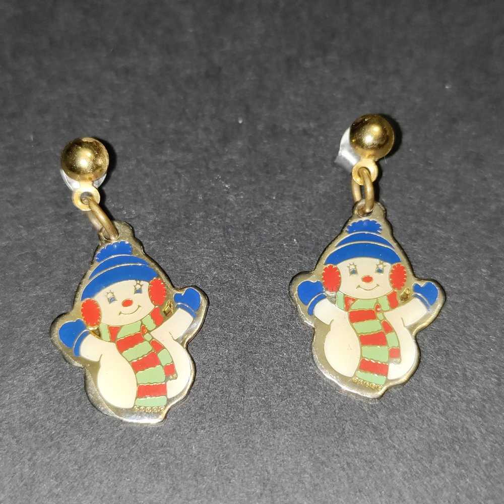 Snowman Holiday Earrings - image 1