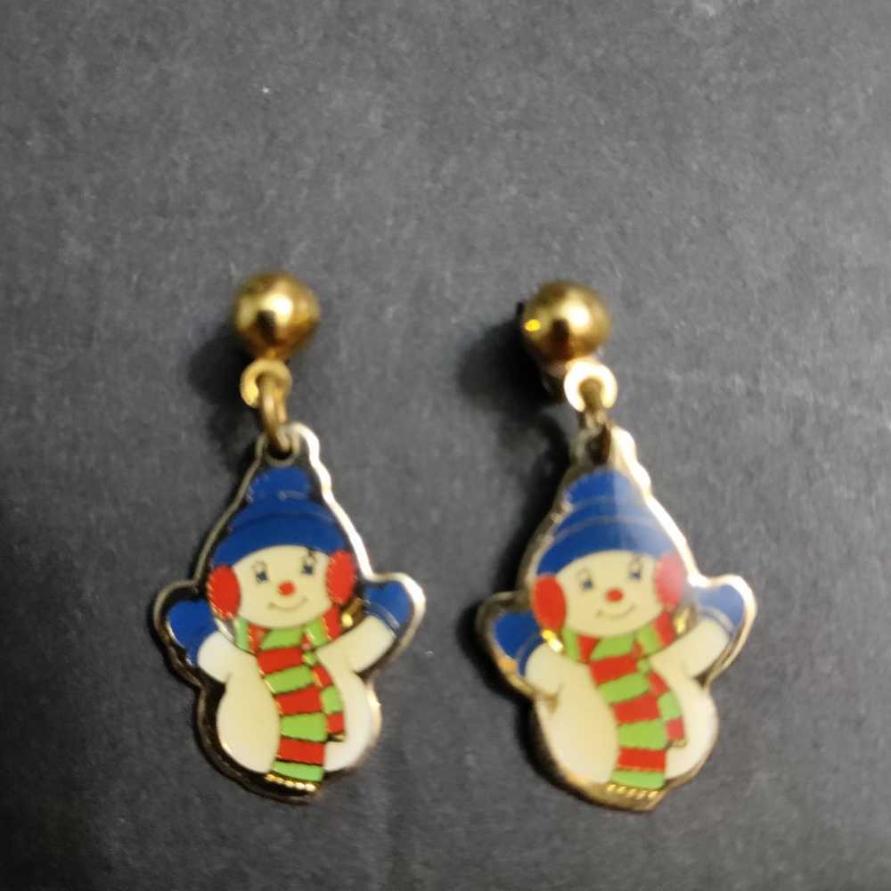 Snowman Holiday Earrings - image 2