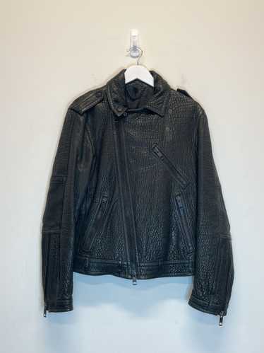 Burberry Pebbled Leather Motorcycle Jacket