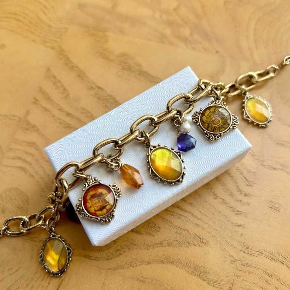 Liz Claiborne Vintage Signed LC Charm Bracelet Go… - image 5