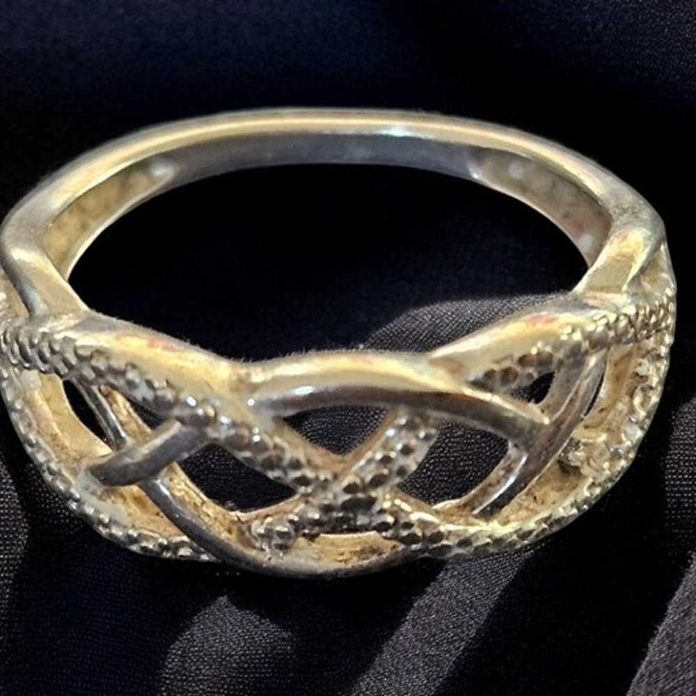 Vintage Sterling Silver Infinity Celtic Ring Ladi… - image 2