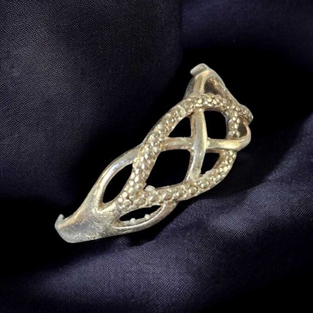 Vintage Sterling Silver Infinity Celtic Ring Ladi… - image 5