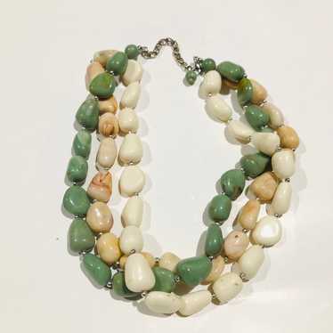 Gorgeous Beaded Women Necklace Olive Green Multi S