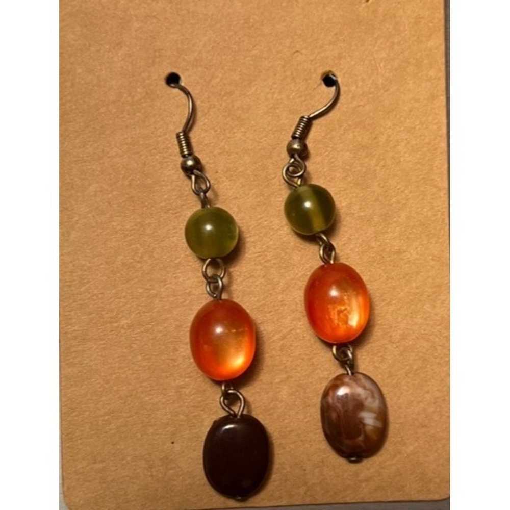 Dangle Drop Bead Earrings - image 1