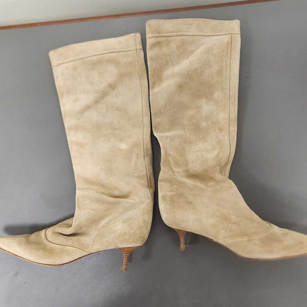 Sergio Rossi tan Suede Ankle Pointed Toe Boots Sz… - image 7