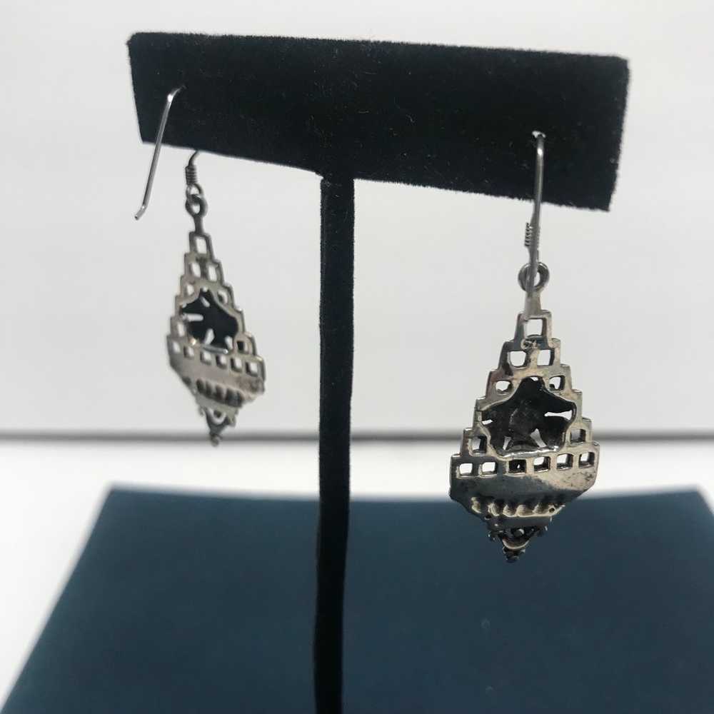 earrings Sterling Silver 925 woven design with a … - image 2