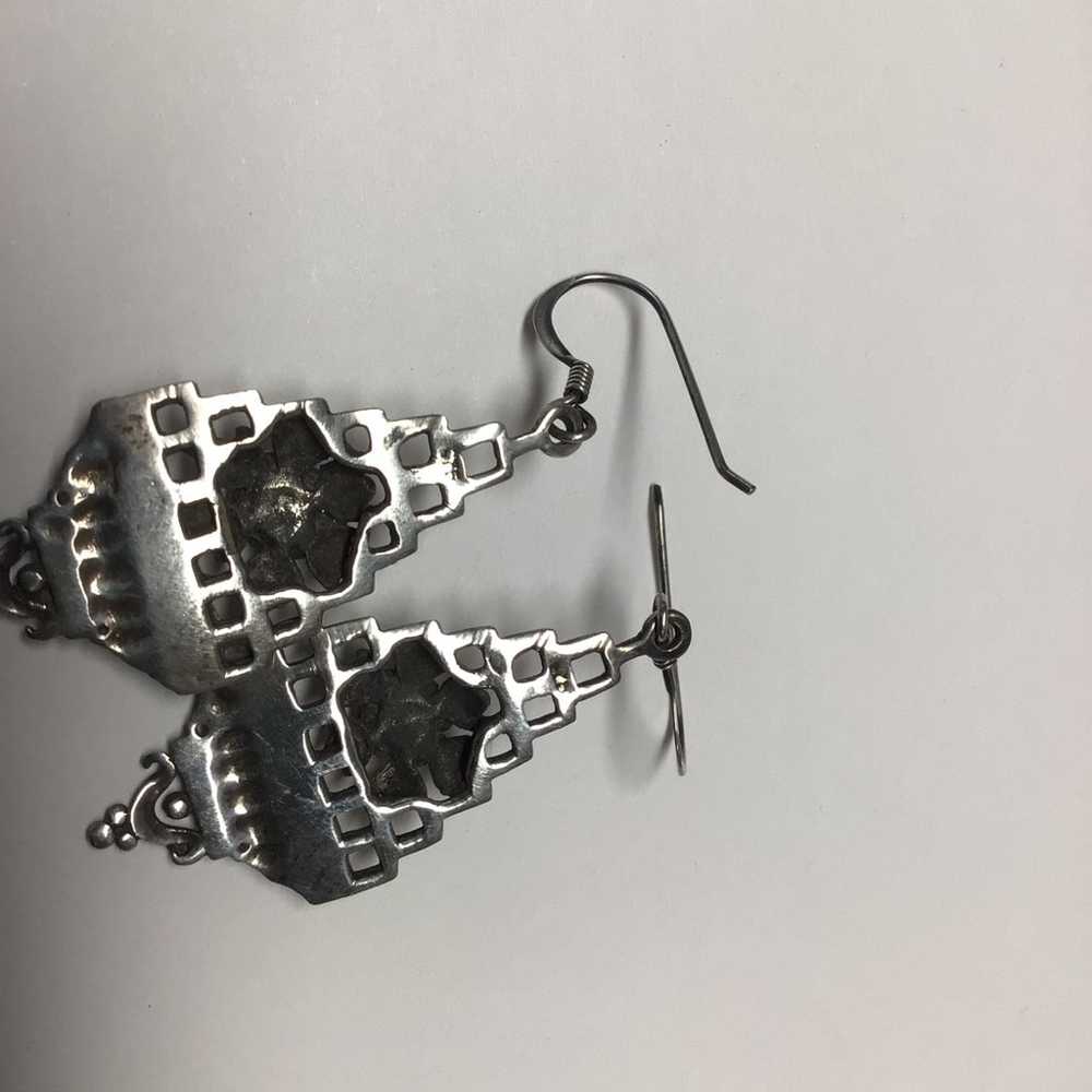 earrings Sterling Silver 925 woven design with a … - image 4