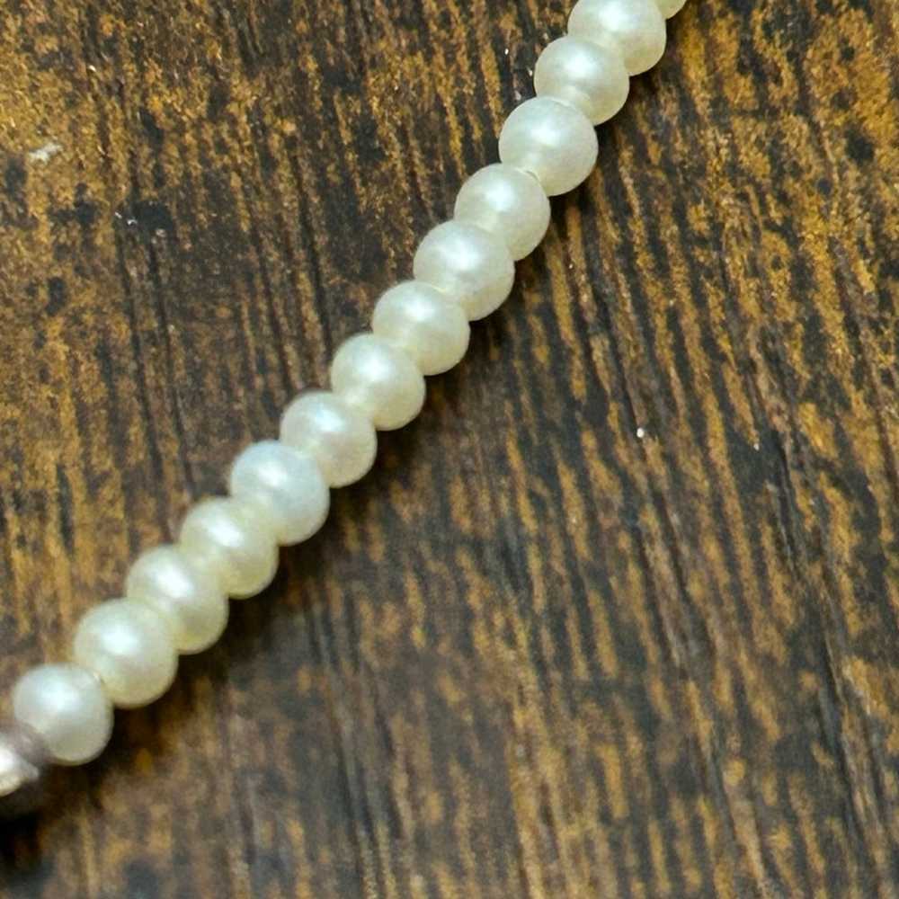 Genuine Pearl & Sterling Silver Vintage Necklace … - image 4