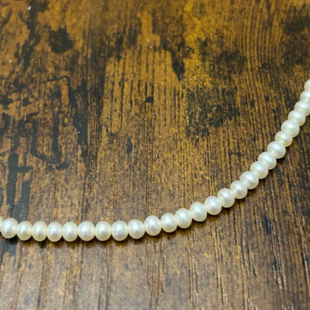 Genuine Pearl & Sterling Silver Vintage Necklace … - image 5