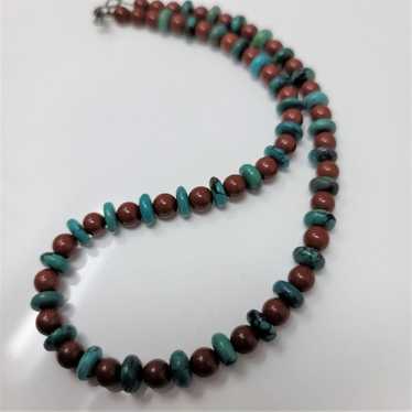 Awesome Turquoise & Jasper Beaded Neck - image 1