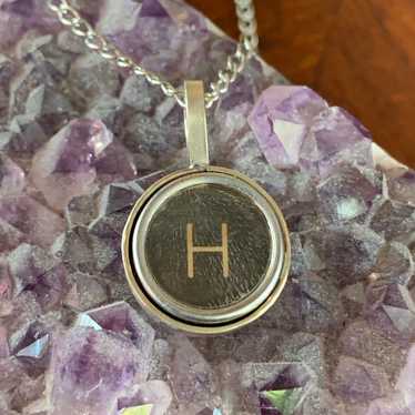 H typewriter key necklace