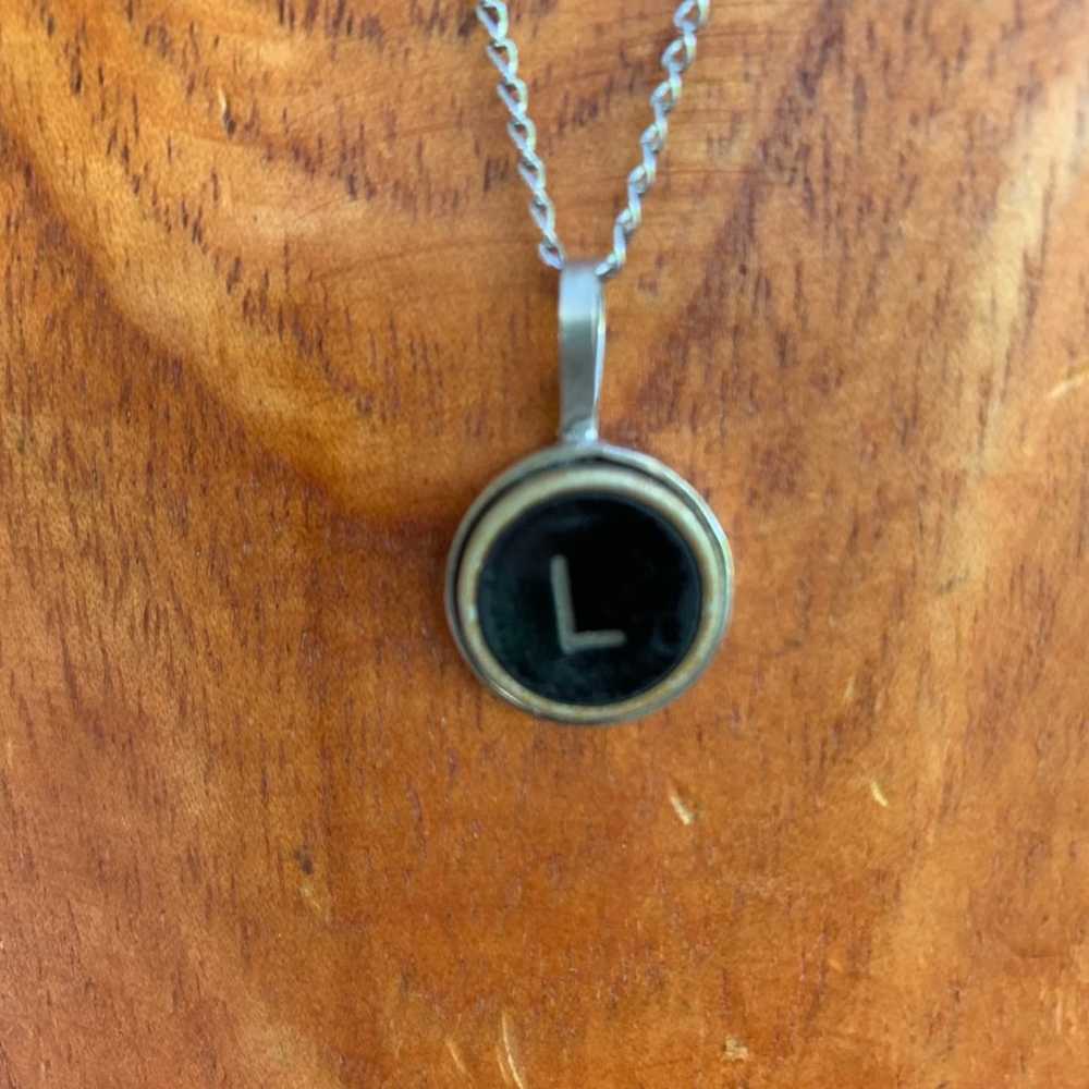 L typewriter  key necklace - image 2