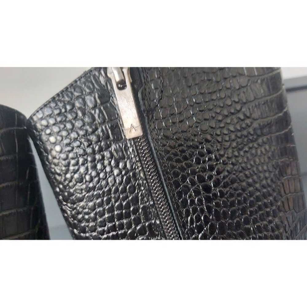 Aquatalia "Florina" Crocodile-Embossed leather Ov… - image 4