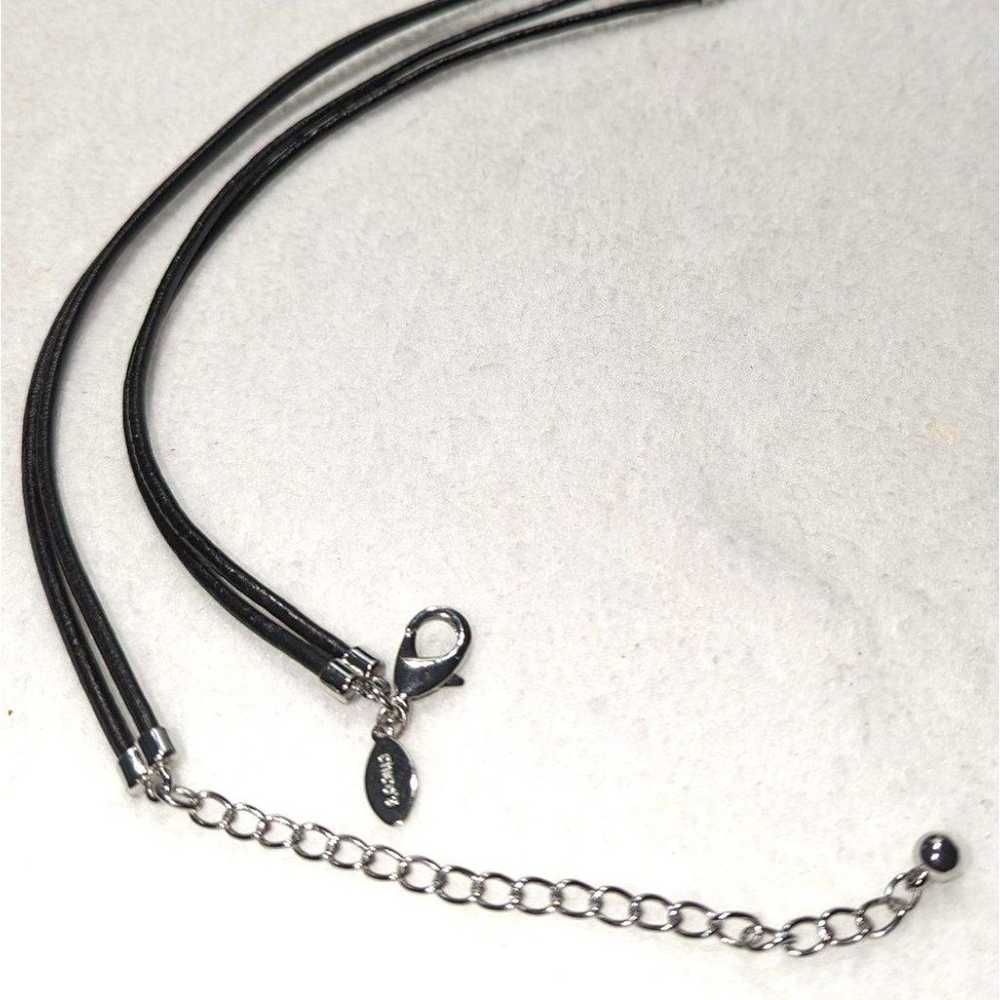 Chico's Silver Tone and Leather Necklace - image 8