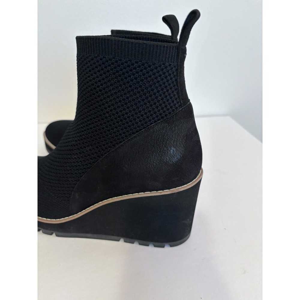 EILEEN FISHER QUILL STRETCH BLACK WEDGE BOOTIE US… - image 8