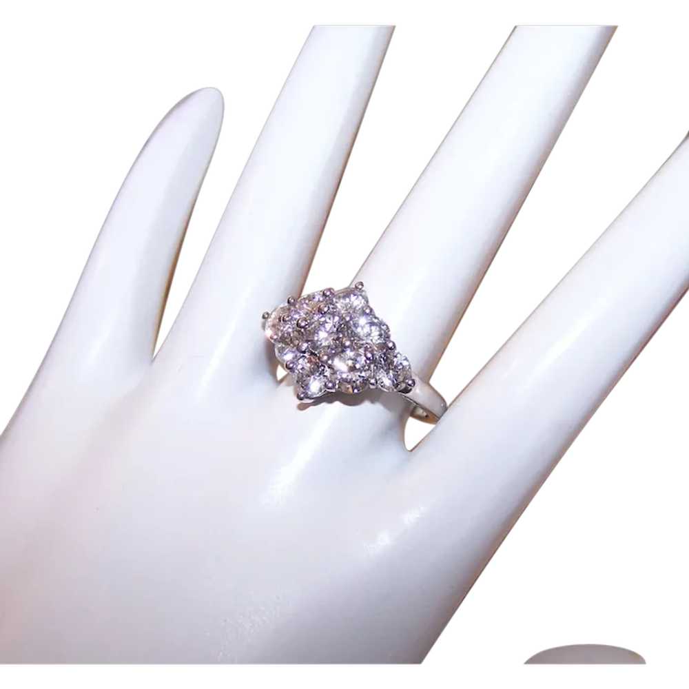 Sterling Silver Cubic Zirconia CZ Cocktail Ring - image 1