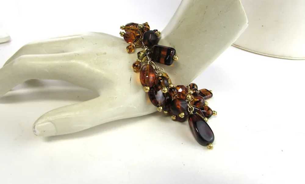 Joan Rivers Gold Tone Bracelet With Big Amber Luc… - image 3