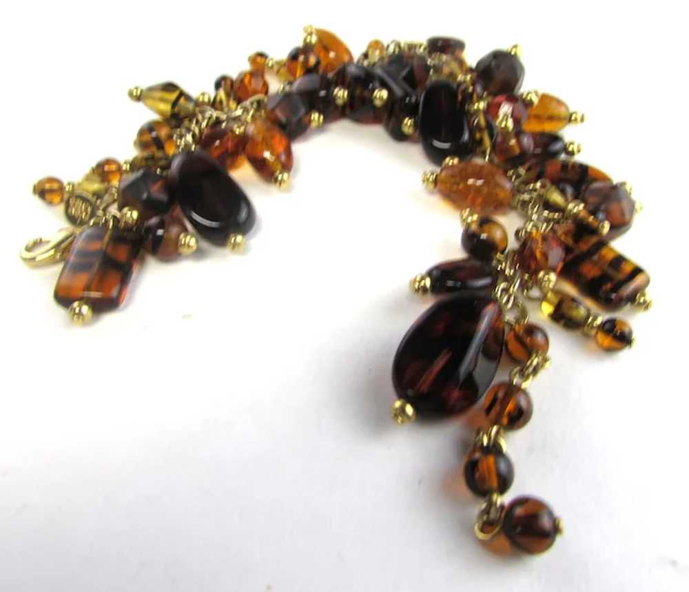 Joan Rivers Gold Tone Bracelet With Big Amber Luc… - image 6