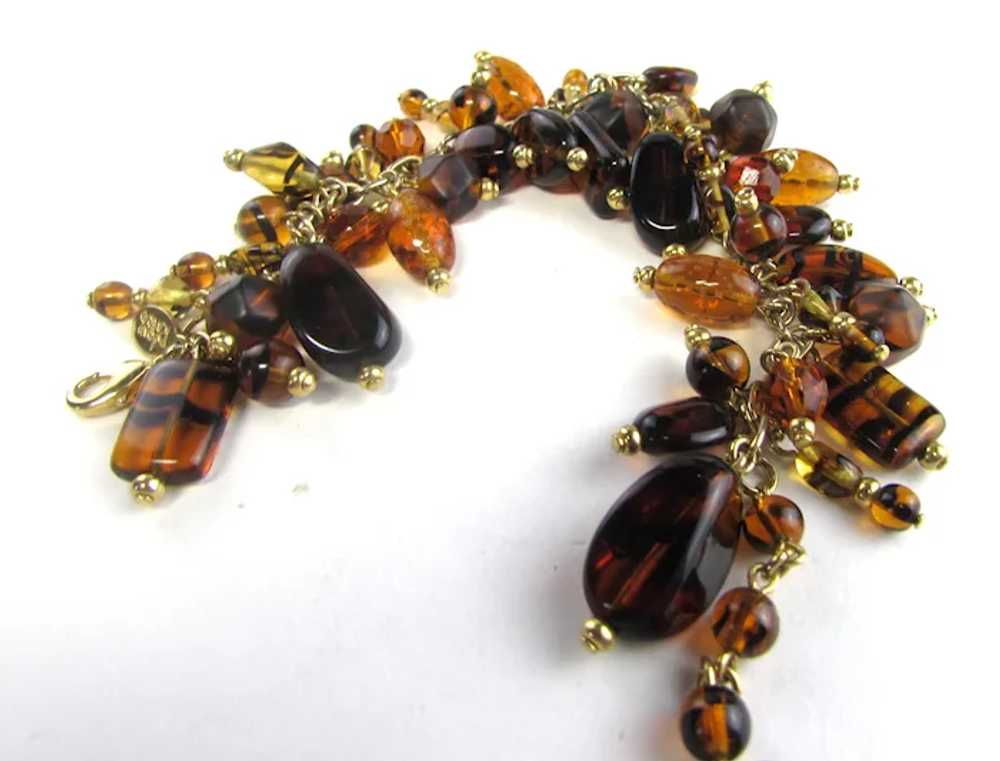 Joan Rivers Gold Tone Bracelet With Big Amber Luc… - image 8