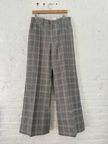 Marni Marni Wide Leg Plaid Wool Trousers