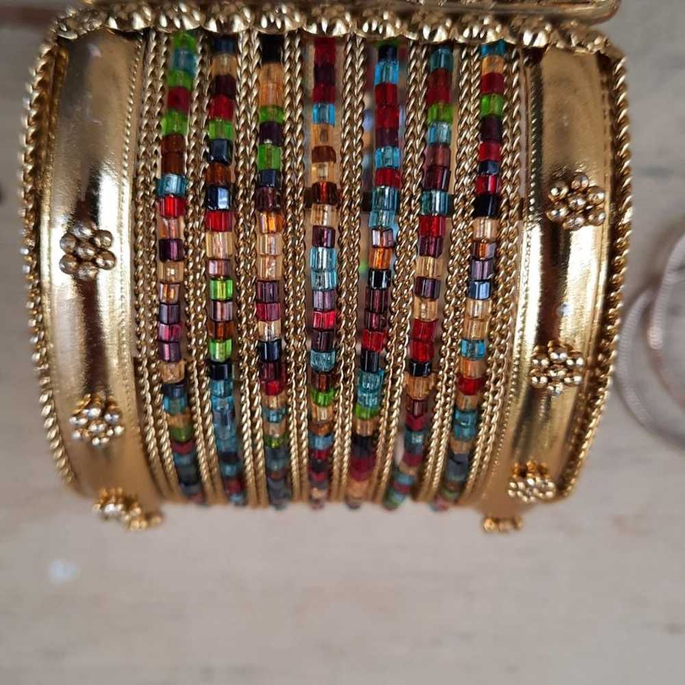 Crystal Rhinestone 2 clamper style bracelets - image 1