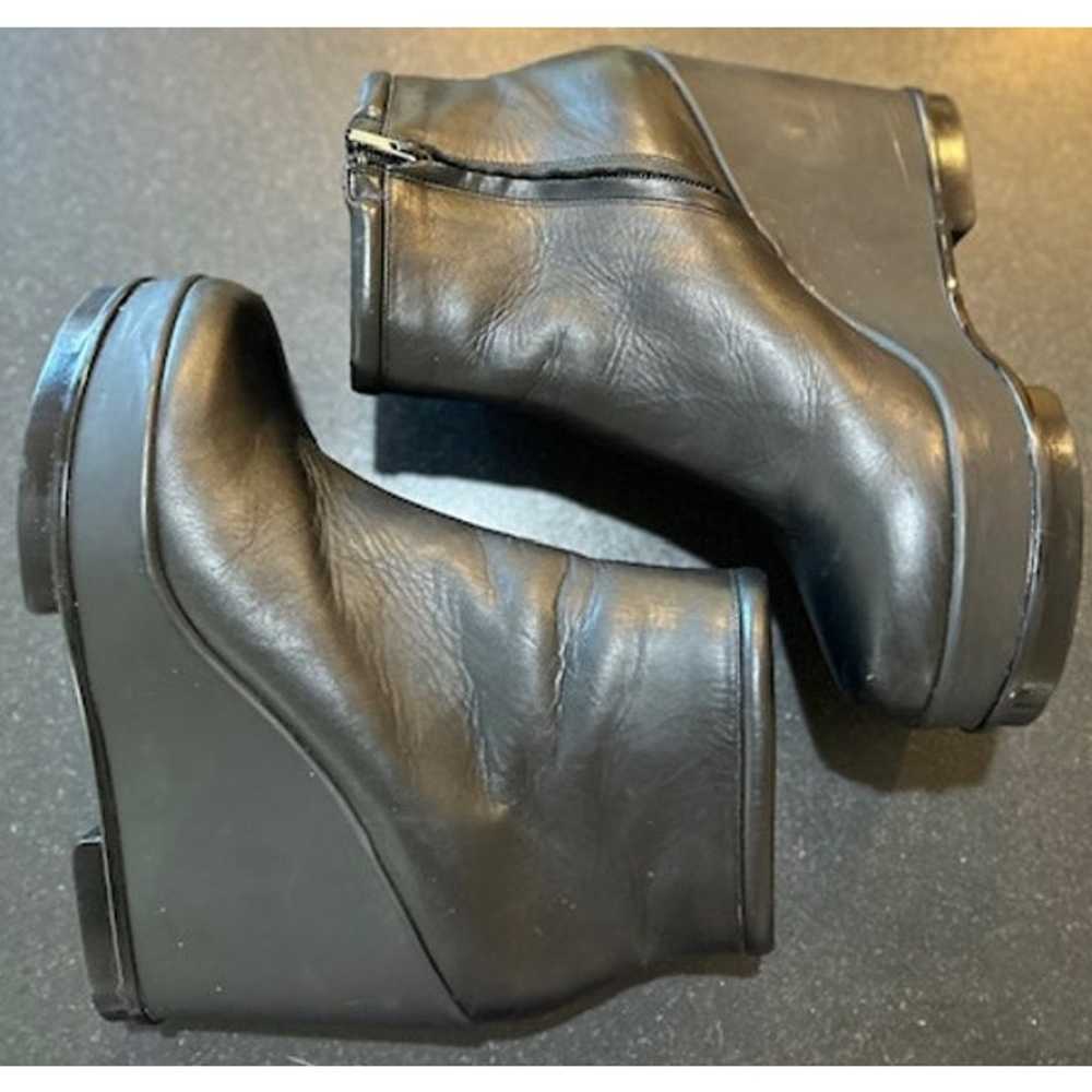 ROBERT CLERGERIE Sarlaj Black Leather Boots Wedge… - image 3