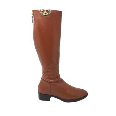 Tory Burch Sidney Boot Knee High Gold Logo Smooth… - image 1