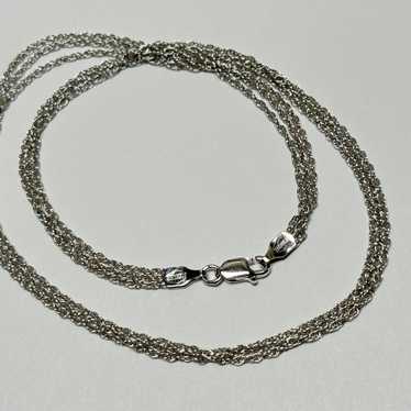 Vintage Multi Strand Sterling Silver Dainty Neckla