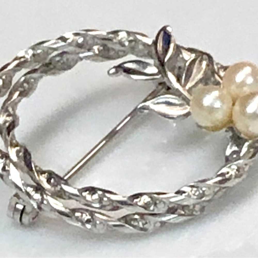 A&Z Sterling Silver Faux Pearl Brooch - image 3