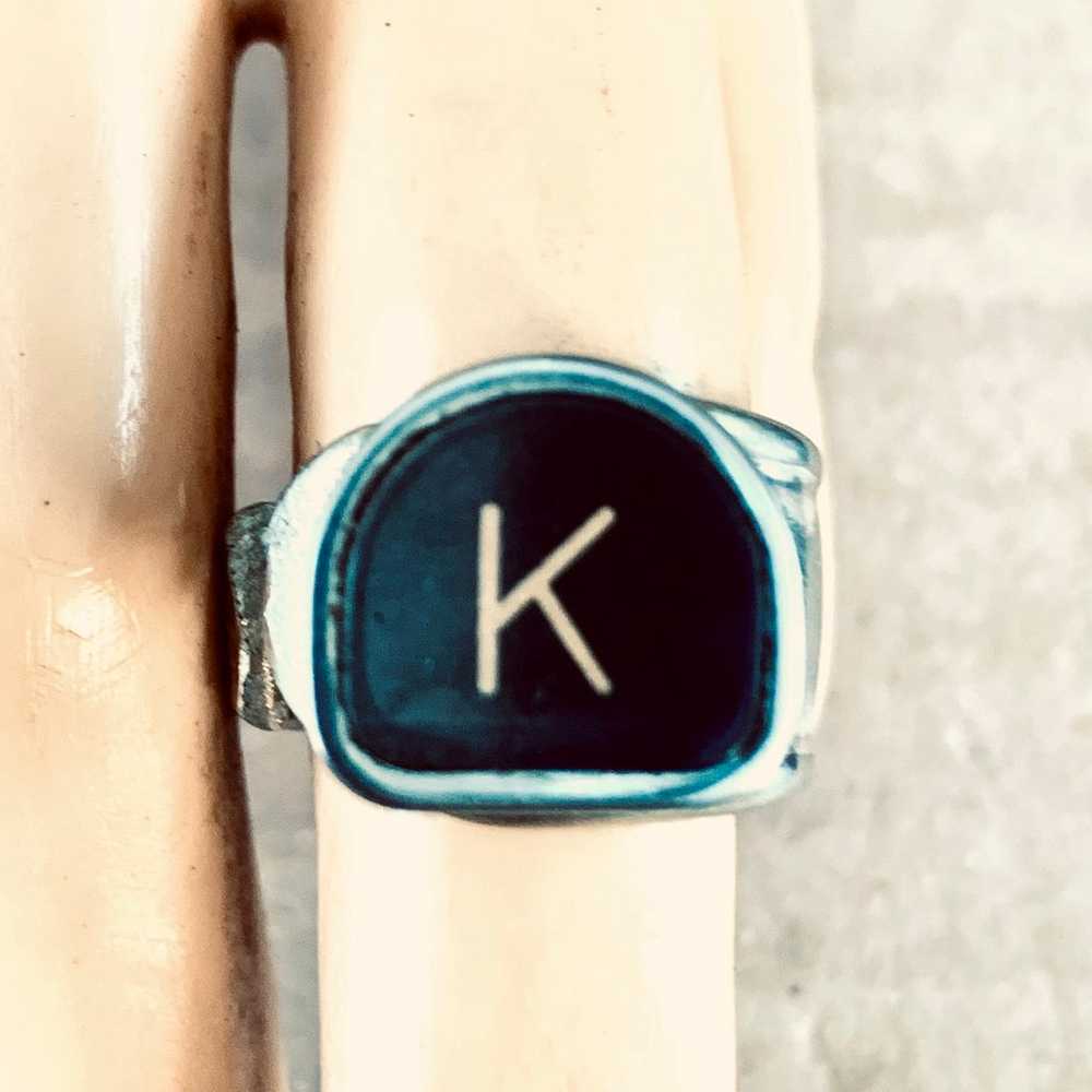 K typewriter key and spoon ring - image 3