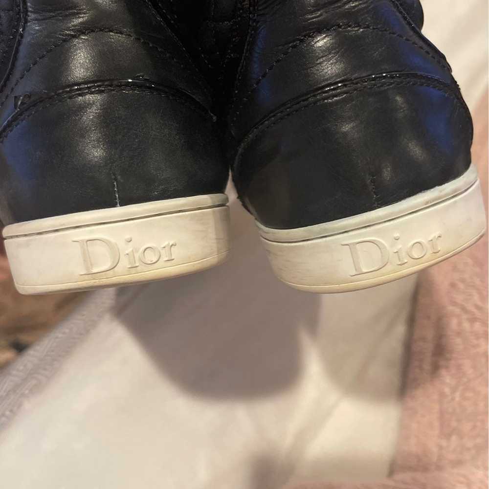 Christian Dior Black Leather Lace Up High Top Sne… - image 6