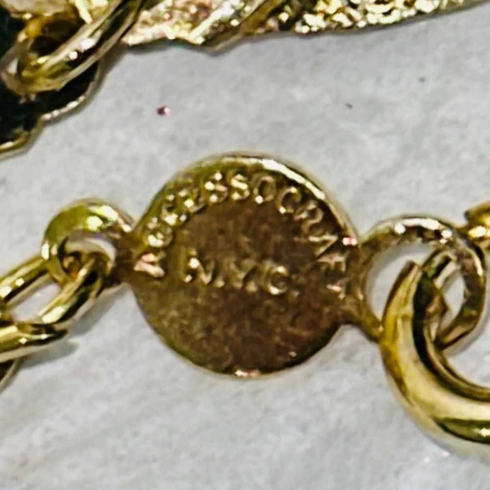 Vintage Long Gold Tone Accessocraft NYC Chain wit… - image 3