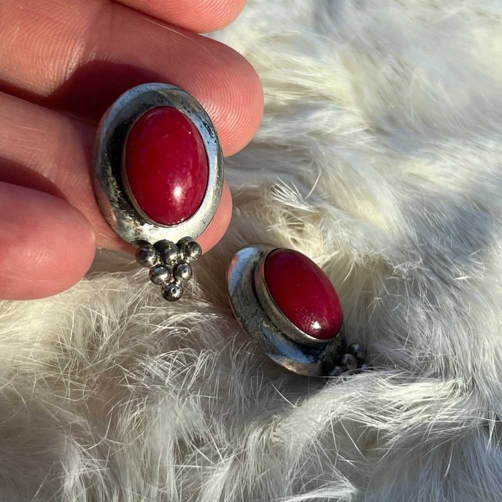 SILVER RED JASPER EARRINGS - image 4