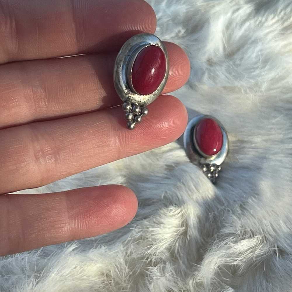 SILVER RED JASPER EARRINGS - image 9