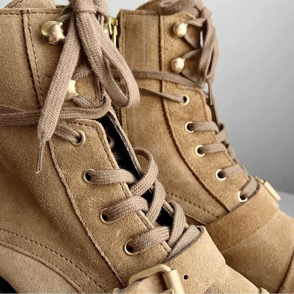 AllSaints Suede Lace Up Dark Sand Combat Boots - image 12