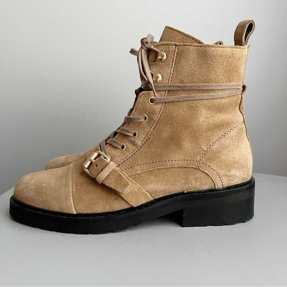 AllSaints Suede Lace Up Dark Sand Combat Boots - image 1