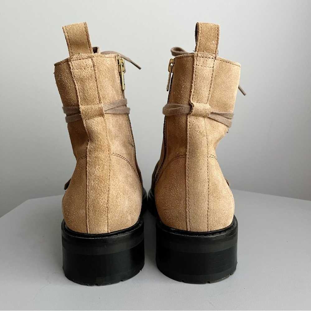 AllSaints Suede Lace Up Dark Sand Combat Boots - image 4