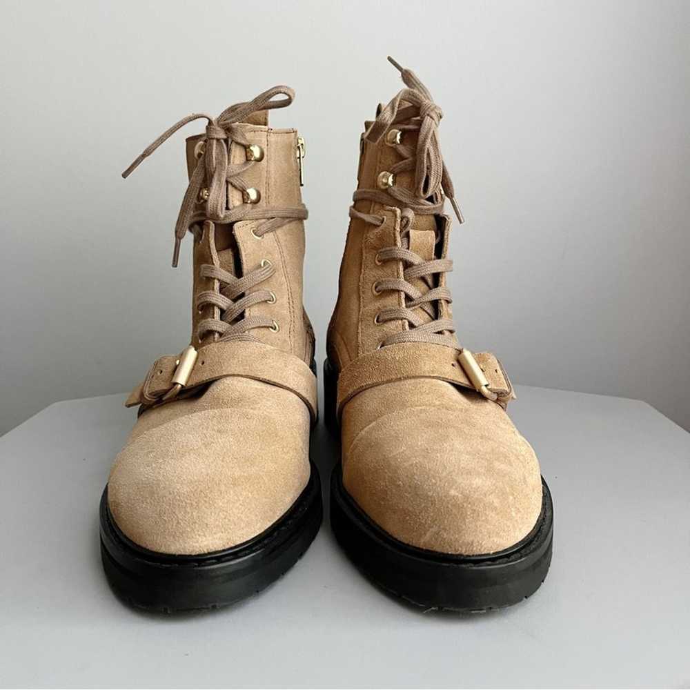 AllSaints Suede Lace Up Dark Sand Combat Boots - image 9