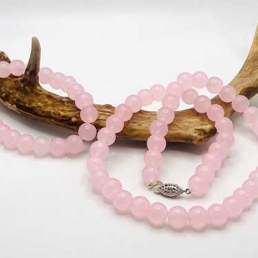 Pink Quartz Sterling Silver Necklace & Bracelet S… - image 1