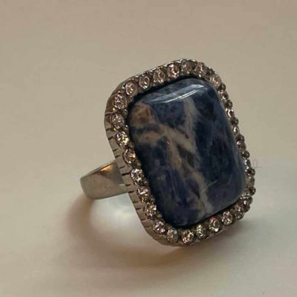 Blue Sodalite Statement Fashion Ring - image 2