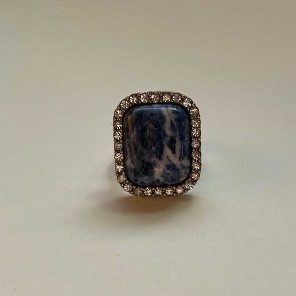 Blue Sodalite Statement Fashion Ring - image 4