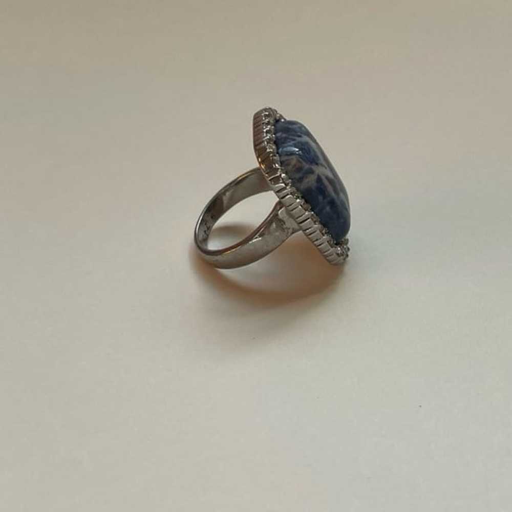 Blue Sodalite Statement Fashion Ring - image 6