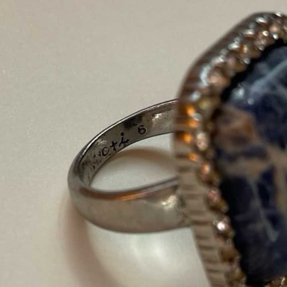 Blue Sodalite Statement Fashion Ring - image 7