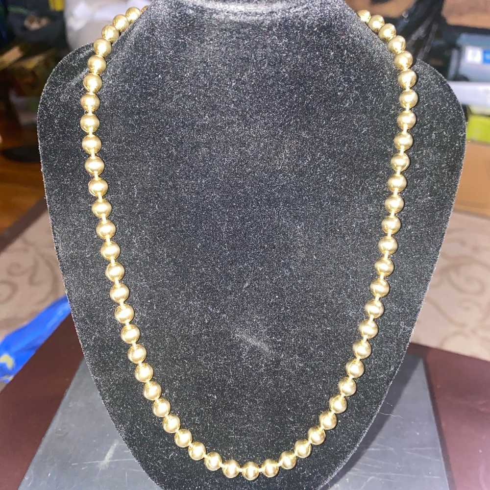 Vintage Monet Gold Tone Beaded Necklace 18" - image 1