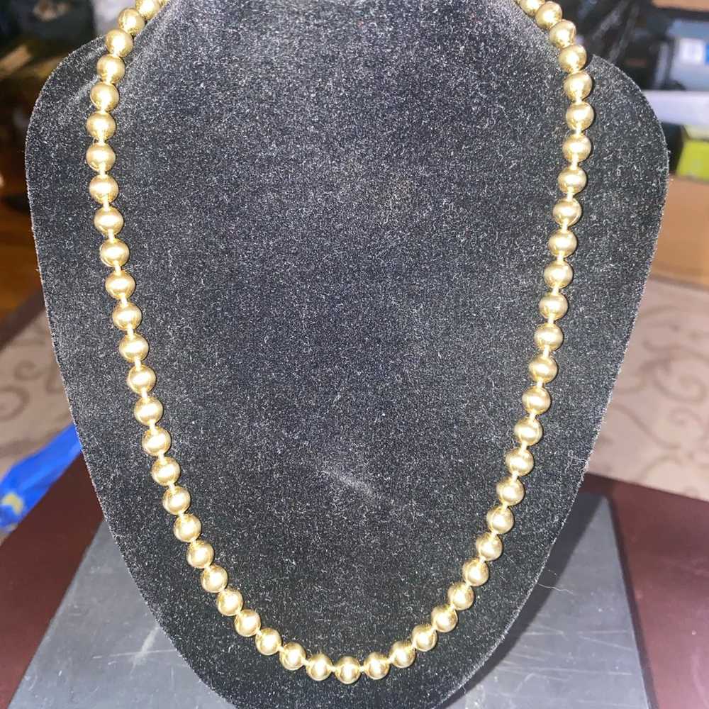 Vintage Monet Gold Tone Beaded Necklace 18" - image 2