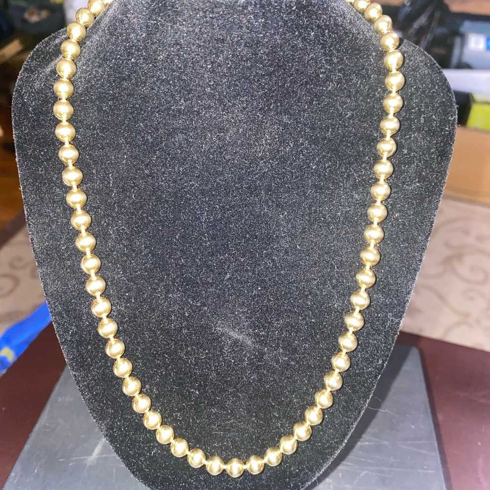 Vintage Monet Gold Tone Beaded Necklace 18" - image 3