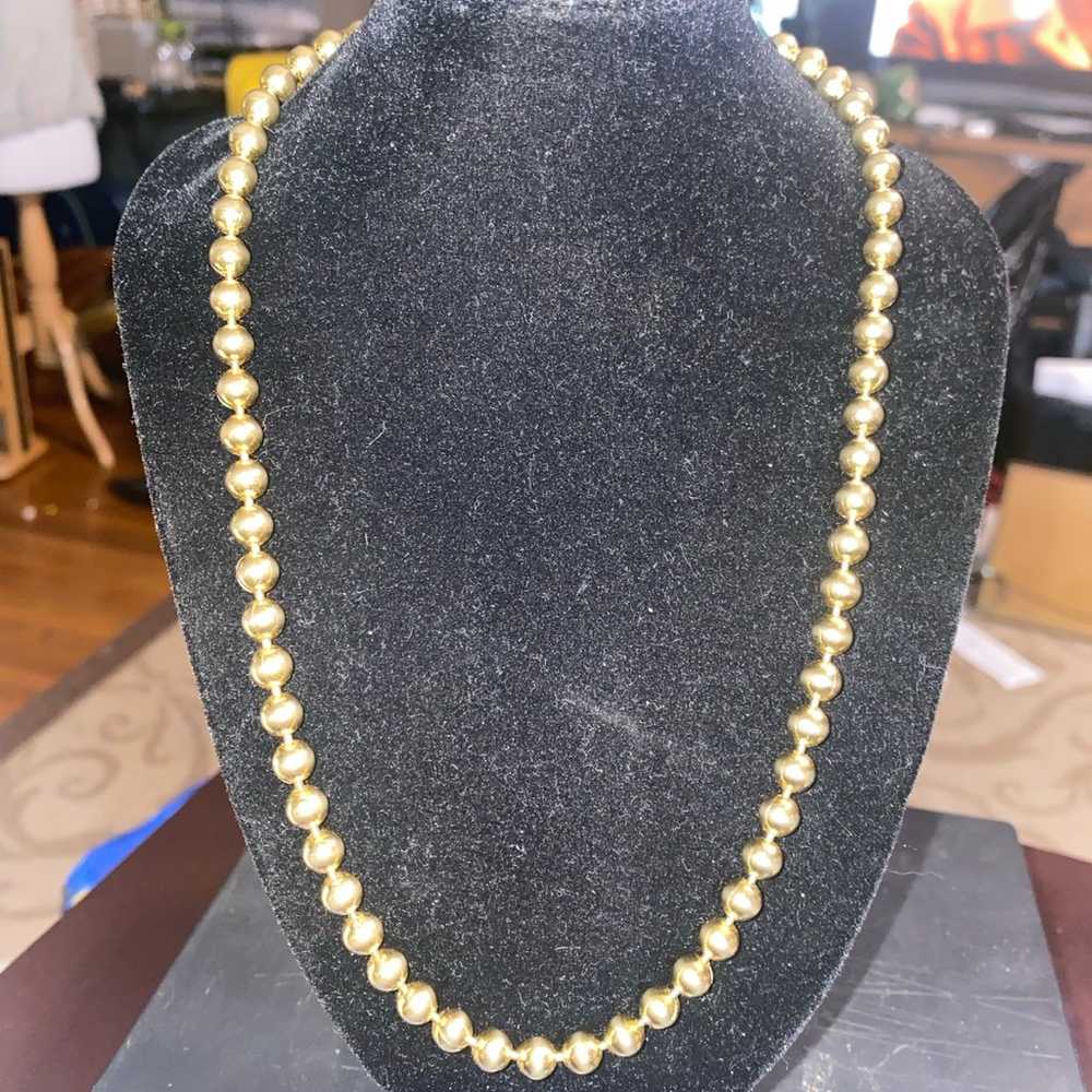 Vintage Monet Gold Tone Beaded Necklace 18" - image 5