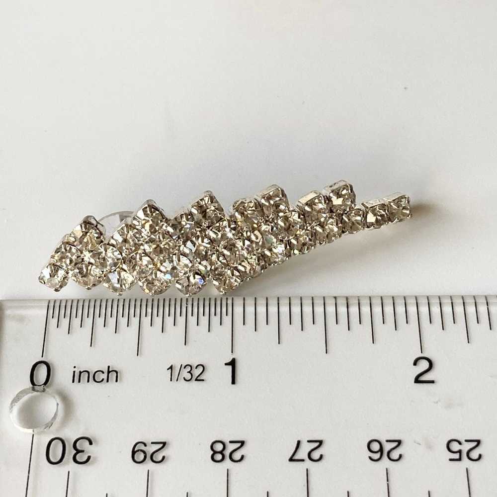 Vintage clear rhinestone post Earrings - image 4