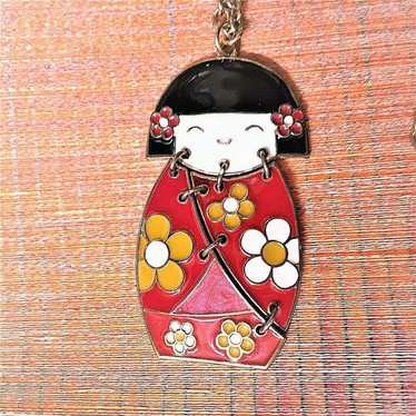 Japanese Geisha Girl Kimono Necklace - image 1